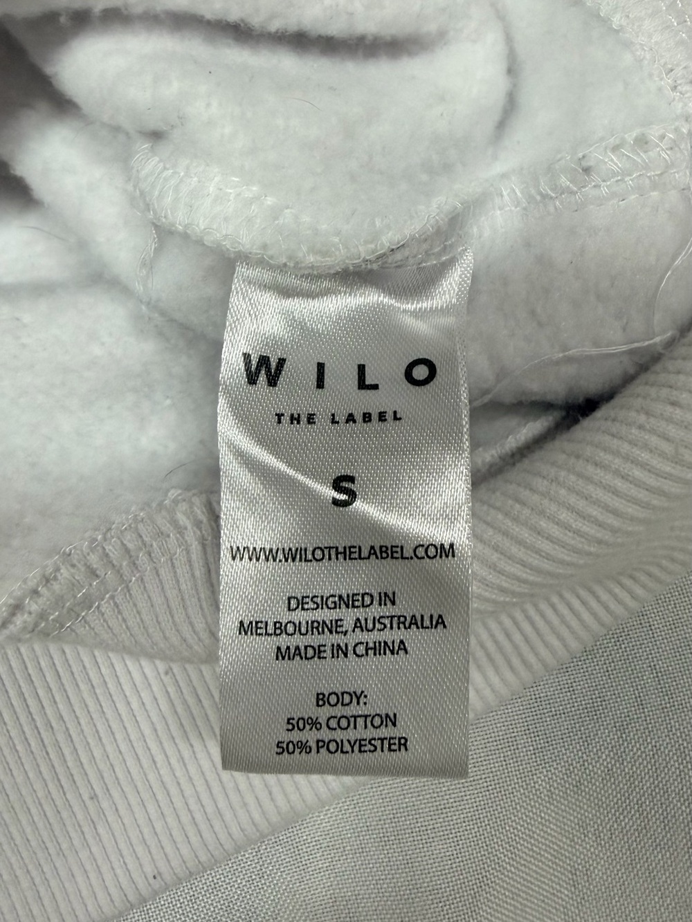 Tennis Club Graphic Crewneck Sweatshirt - White with Blue Print - Picture 12 of 15